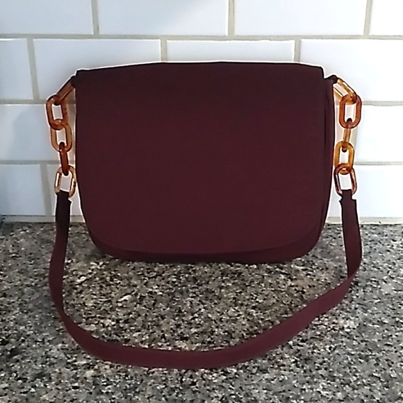 Valerie Stevens Handbags - Valerie Steven's Deep Purple Chain Detail Bag.